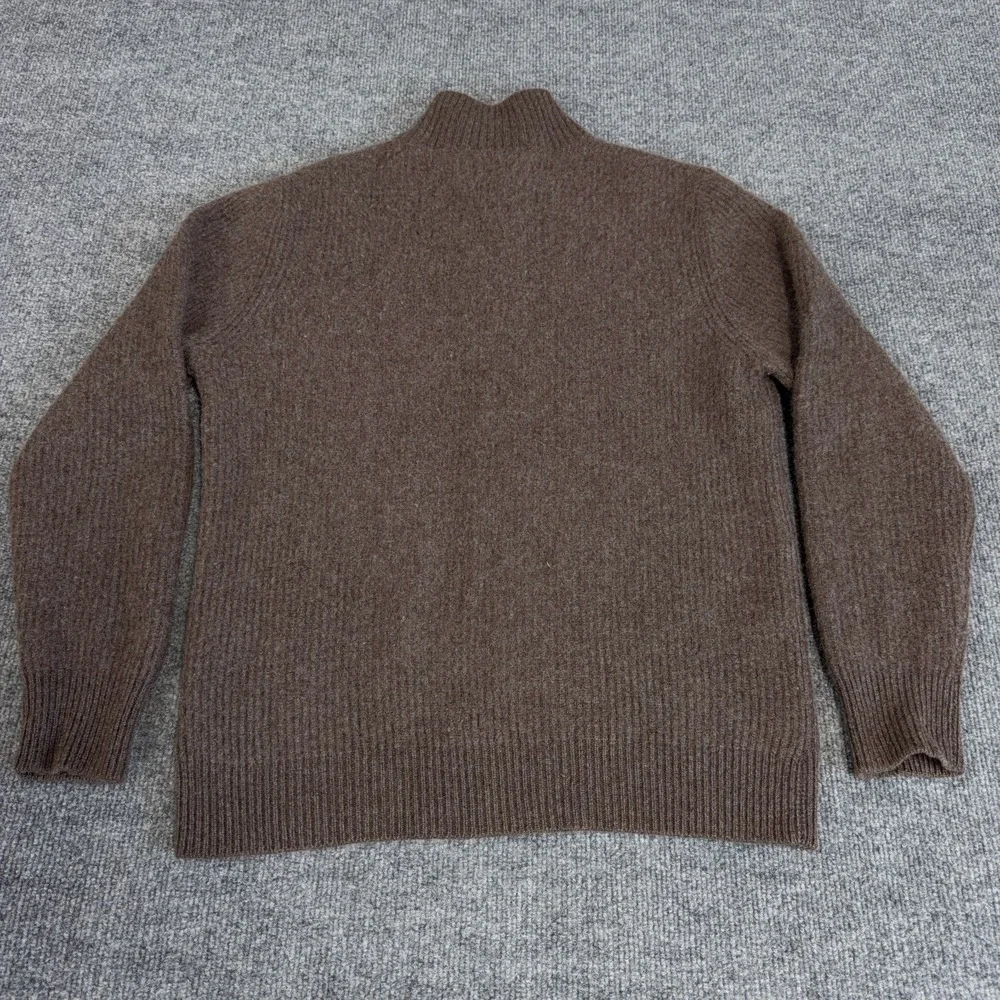 Paul Kehl Sweater Men Large Brown 100% Pure Cashmere Super Soft 1/4 Zip Slim Fit